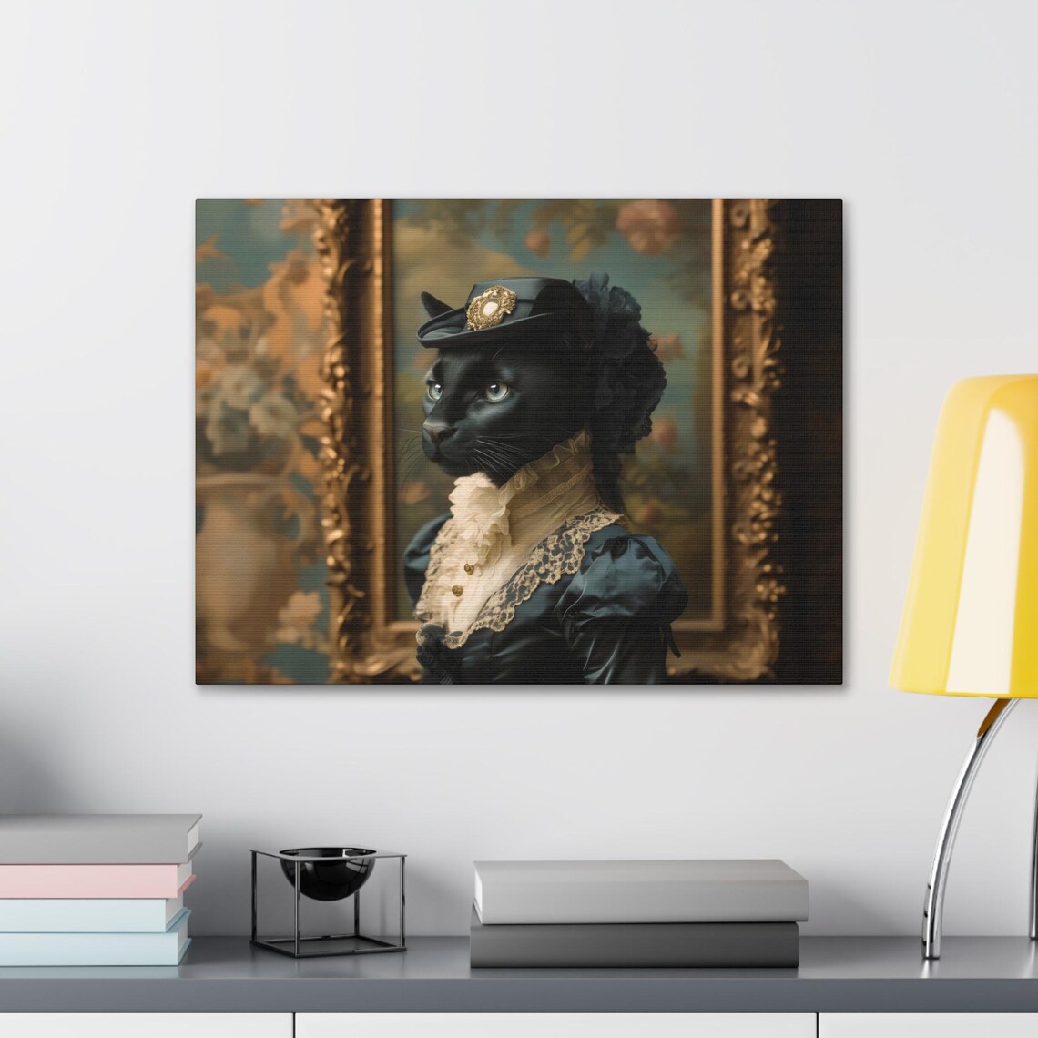 Black Panther Lady Victorian Gown Portrait Elegant Animal Art Poster - Image 2
