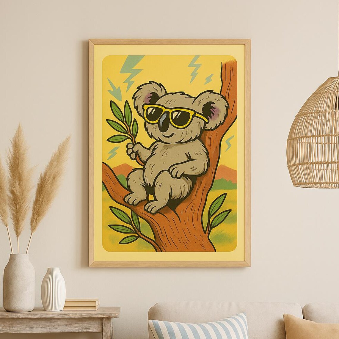 Koala Art Print Australian Wall Aussie Animal Photo