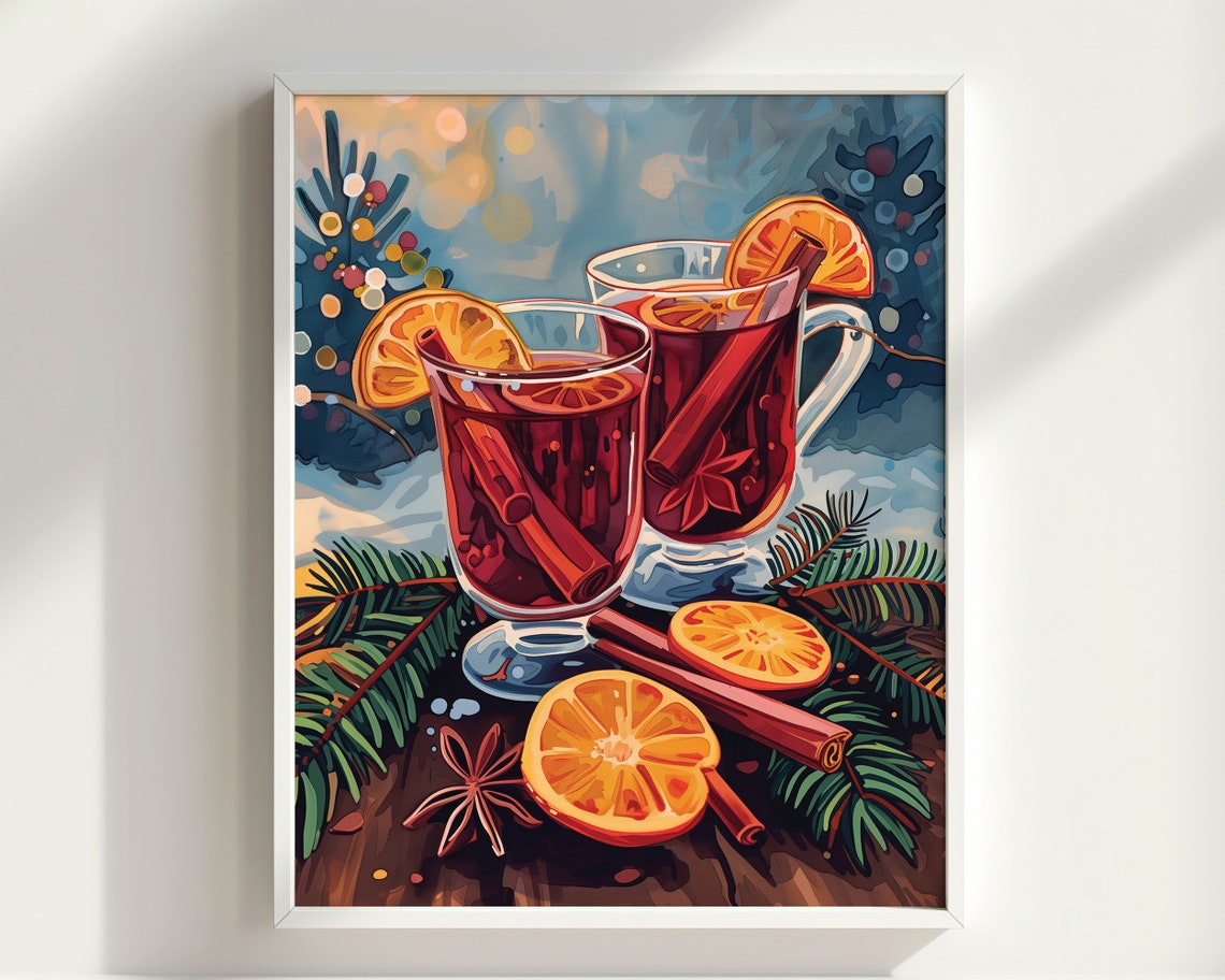 Mulled Wine Winter Warm Spice Orange Cinnamon Cozy Christmas Poster - Image 3