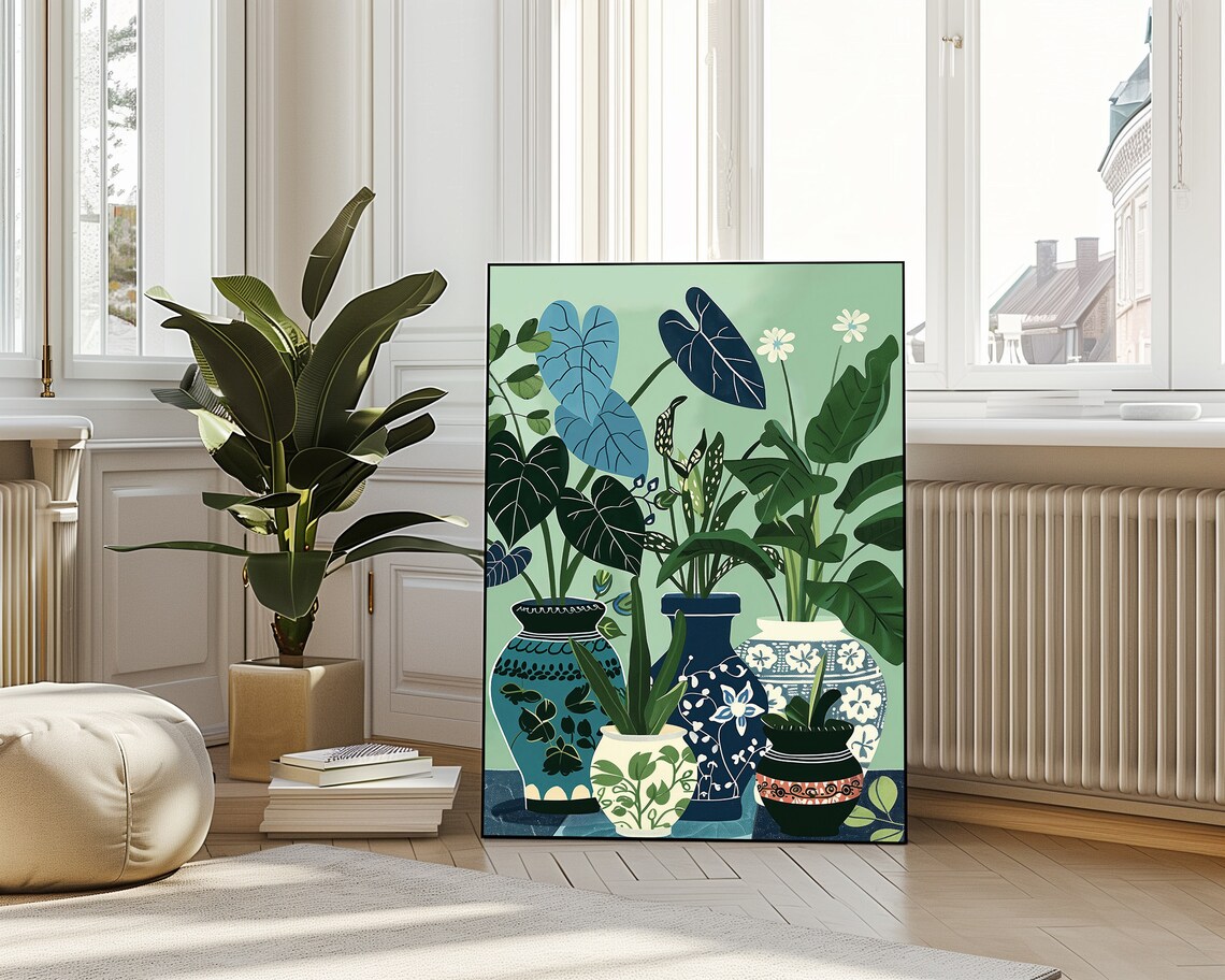 Boho Antique Vases Botanical Still Life Art Print - Image 4