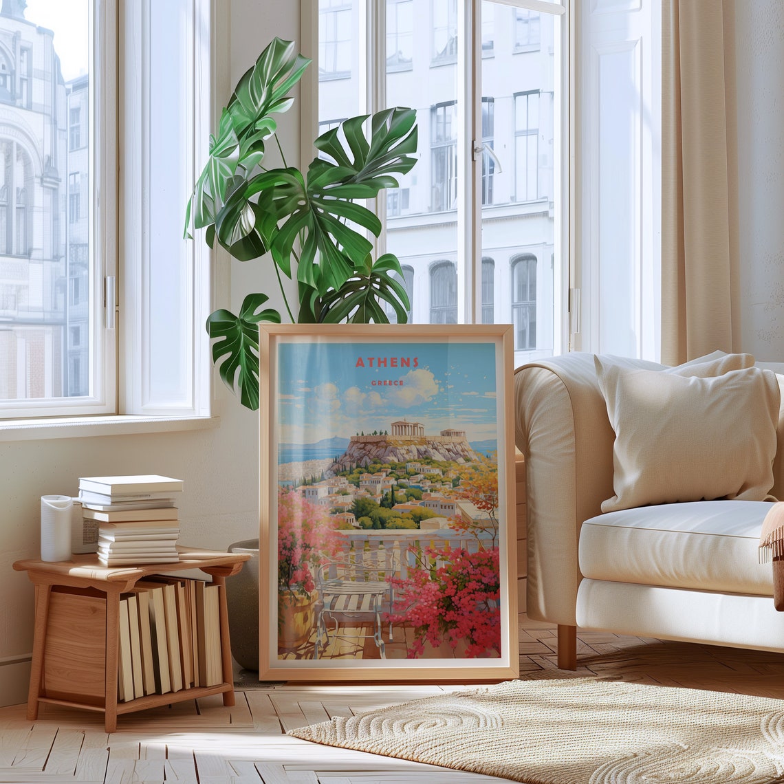 Athens Greece Acropolis Citadel Ancient Cityscape Travel Poster - Image 2