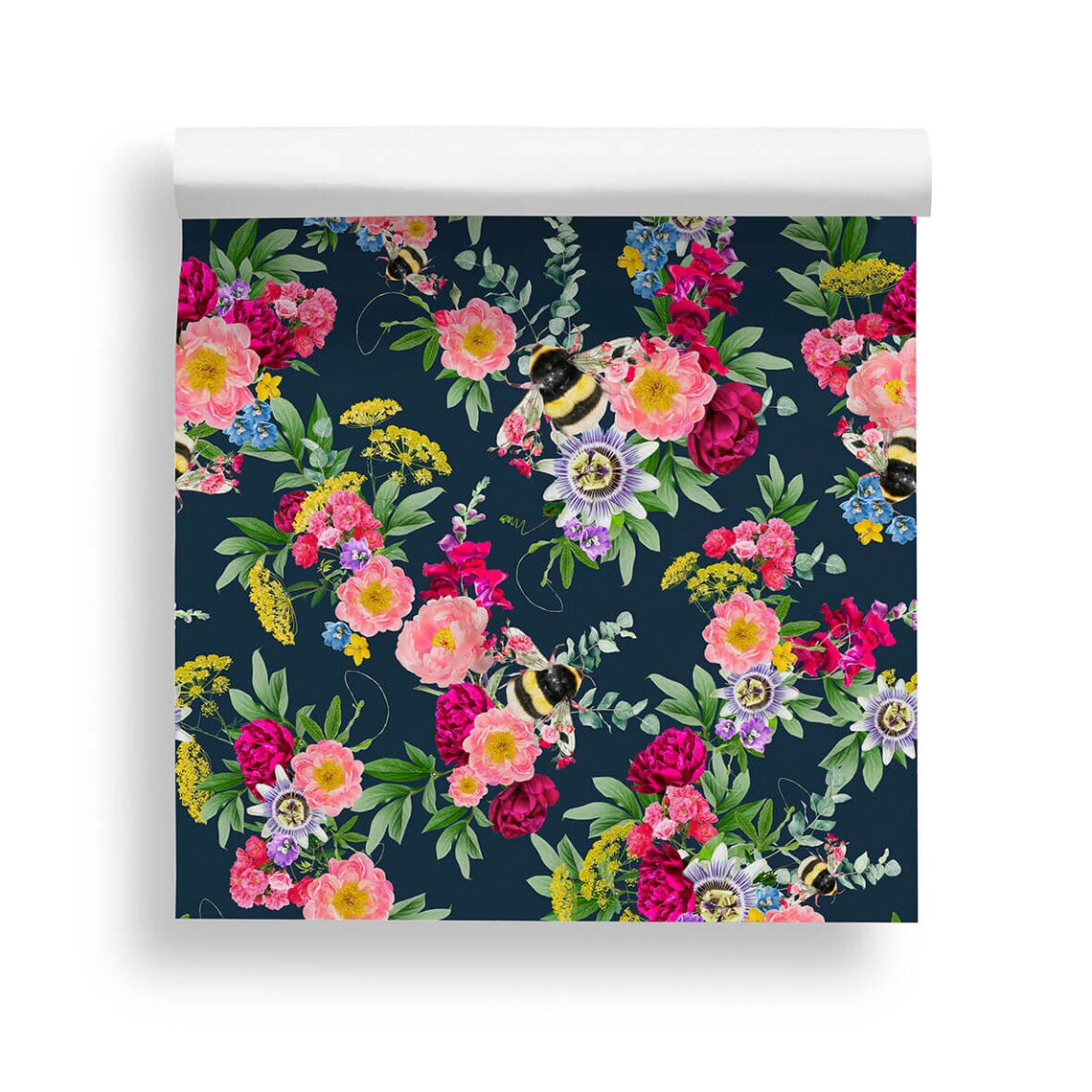 Mixed Bee Dark Blue Home Decor Art Print