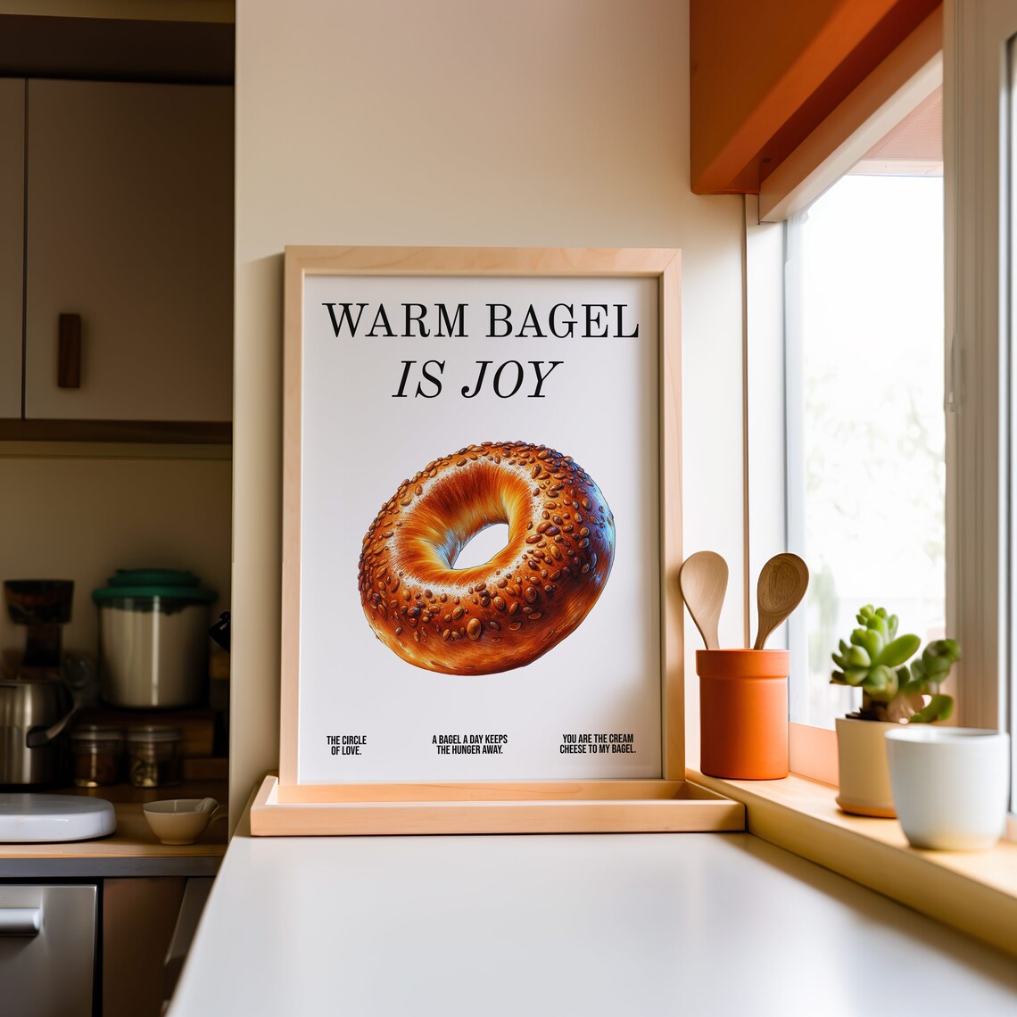 Bagel Art Print, Montreal New York Food Illustration - Image 3