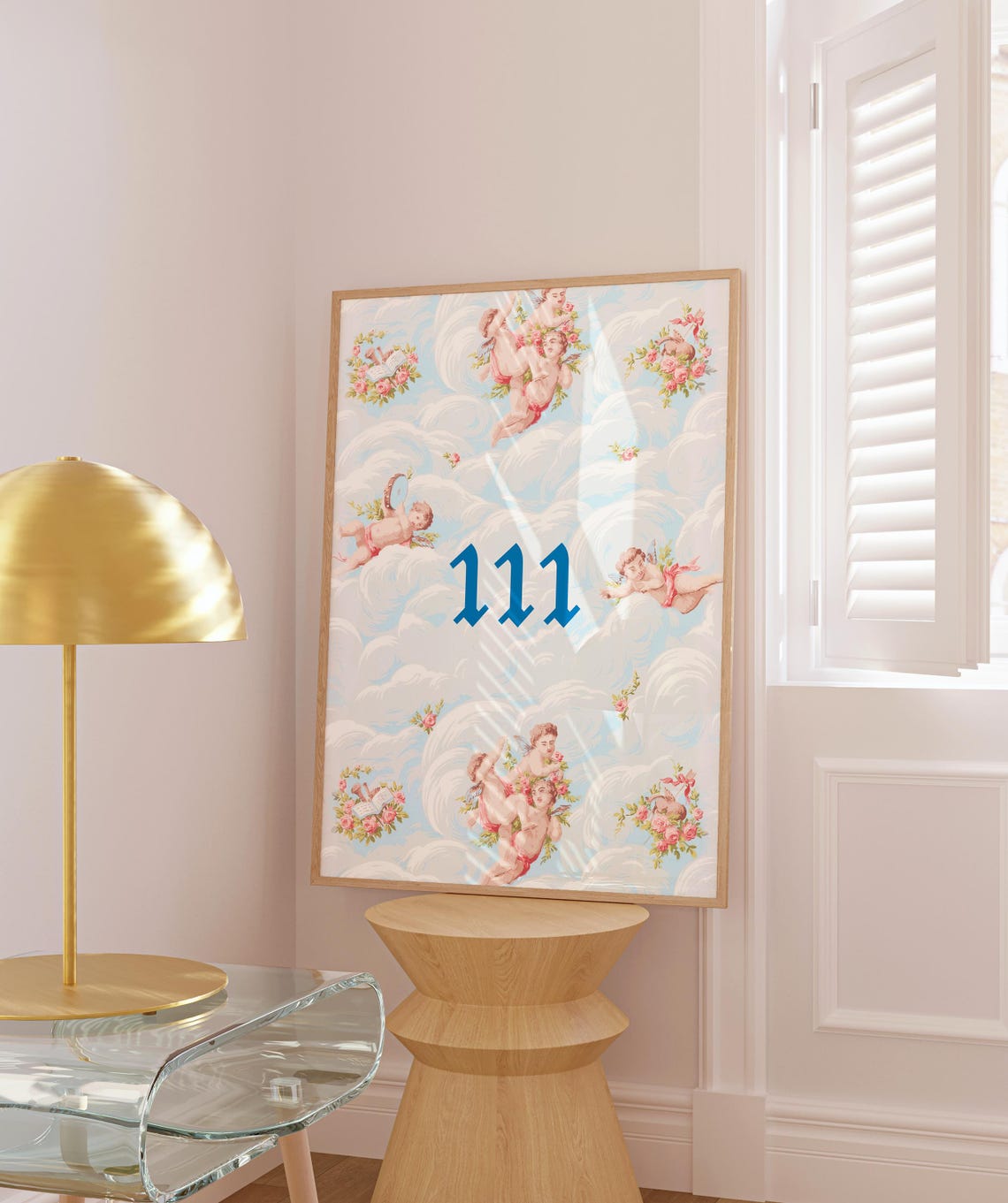 Angel Number Poster 111 Spiritual Wall Art Manifestation Poster Positive Energy Prints Lucky Girl Wall Art Aura Wall Art Print - Image 3