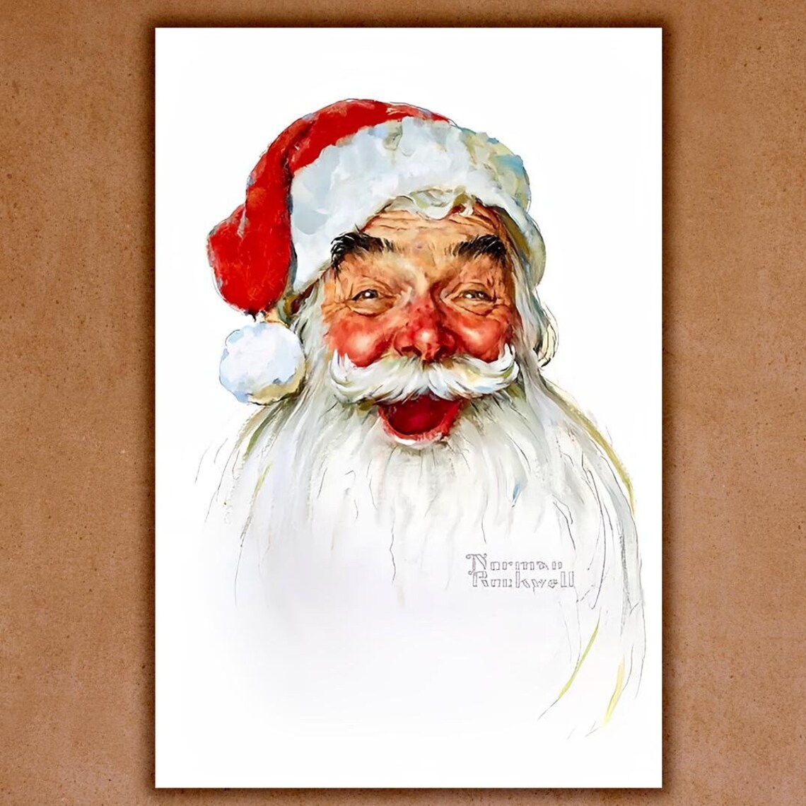 Norman Rockwell Santa Claus Vintage Christmas Art Print