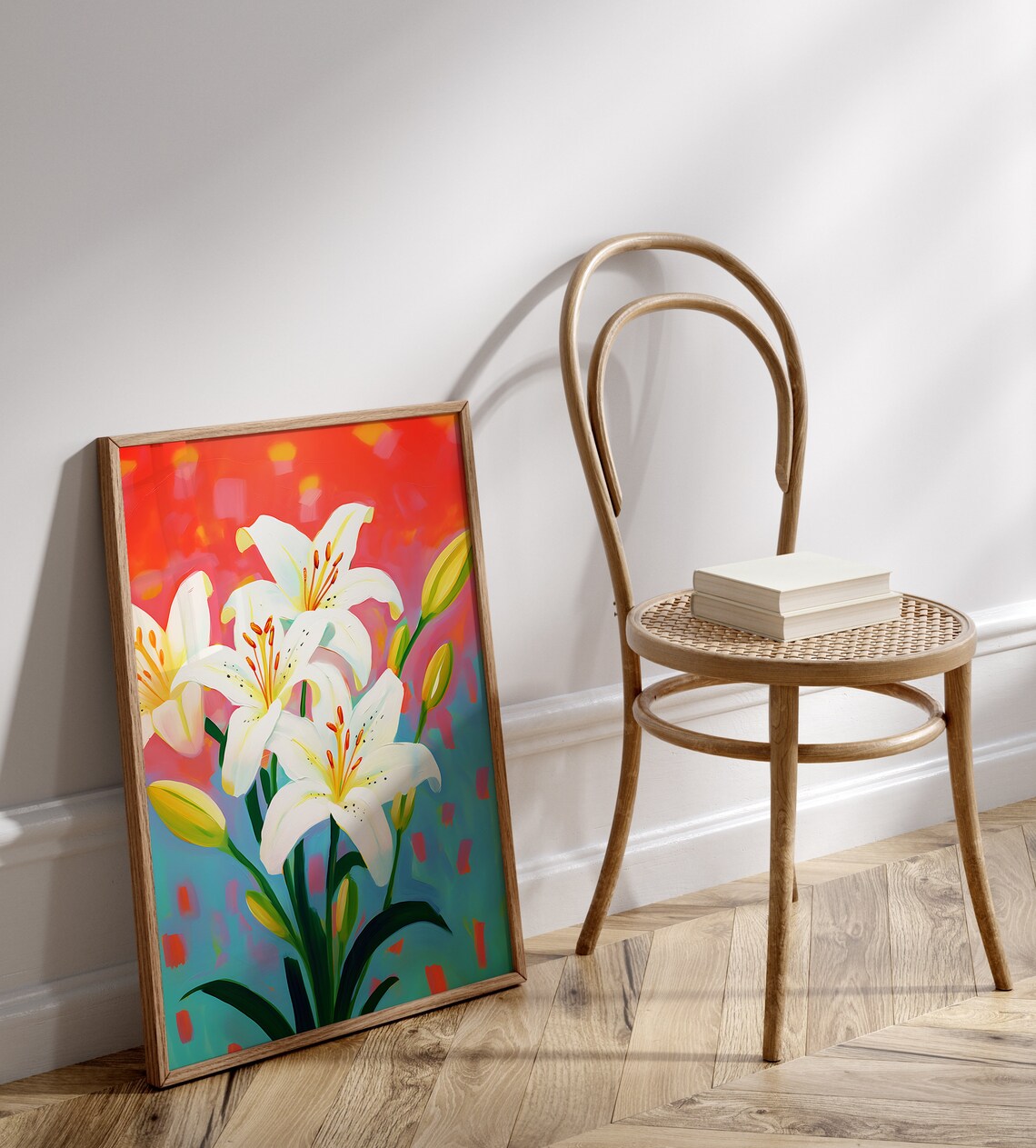 Lily Flowers Floral Abstract Wall Art Print - Image 2