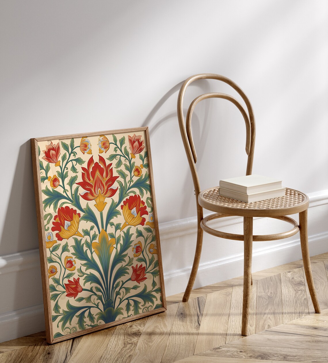 Vintage Mughal Floral Motifs Indian Art Print - Image 2