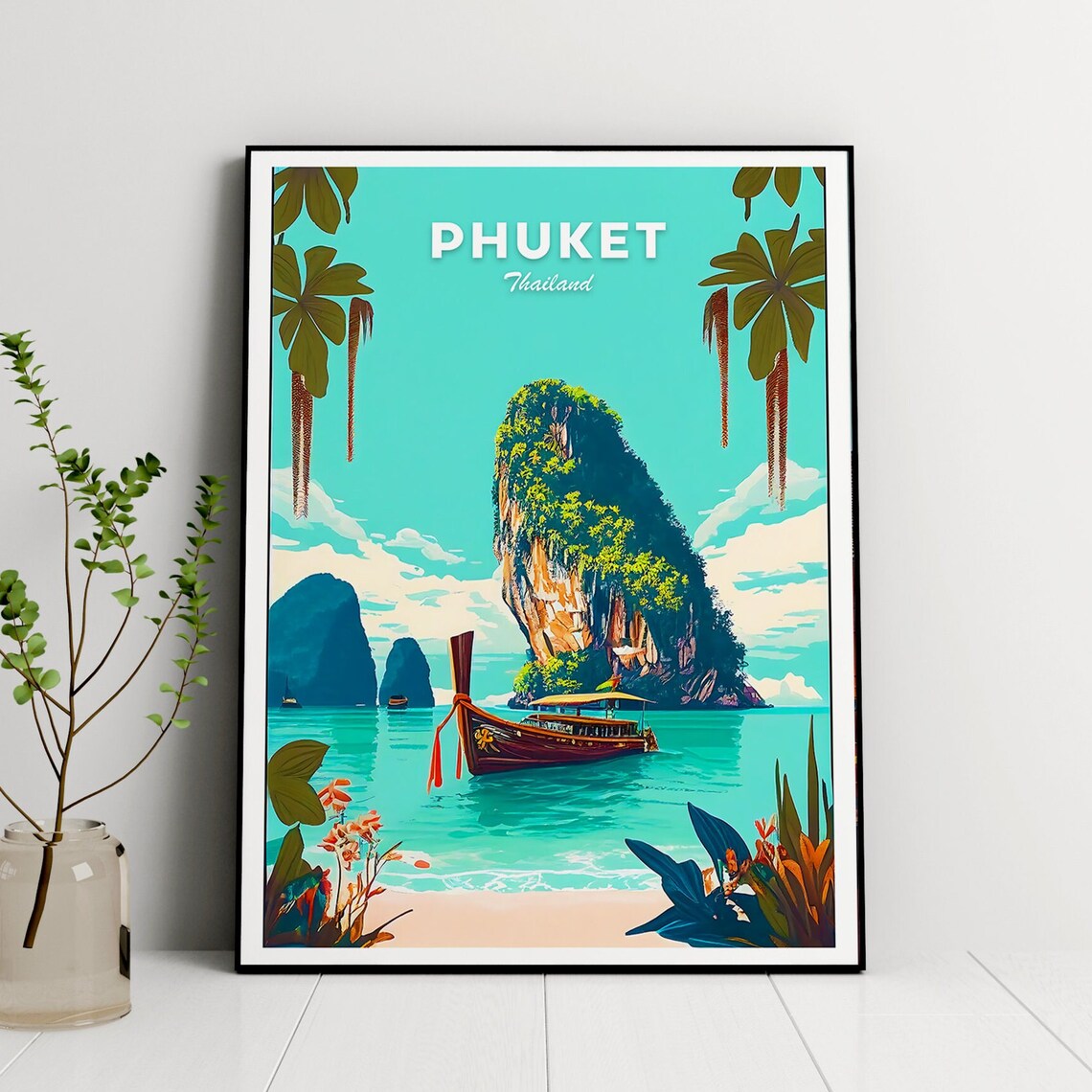 Phuket Travel Poster, Thailand and Phi Phi