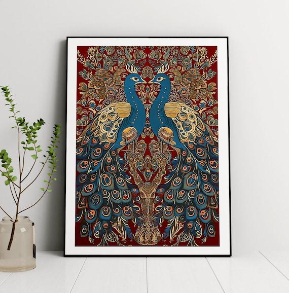 Indian Vintage Kalamkari Tree of Life Art Print
