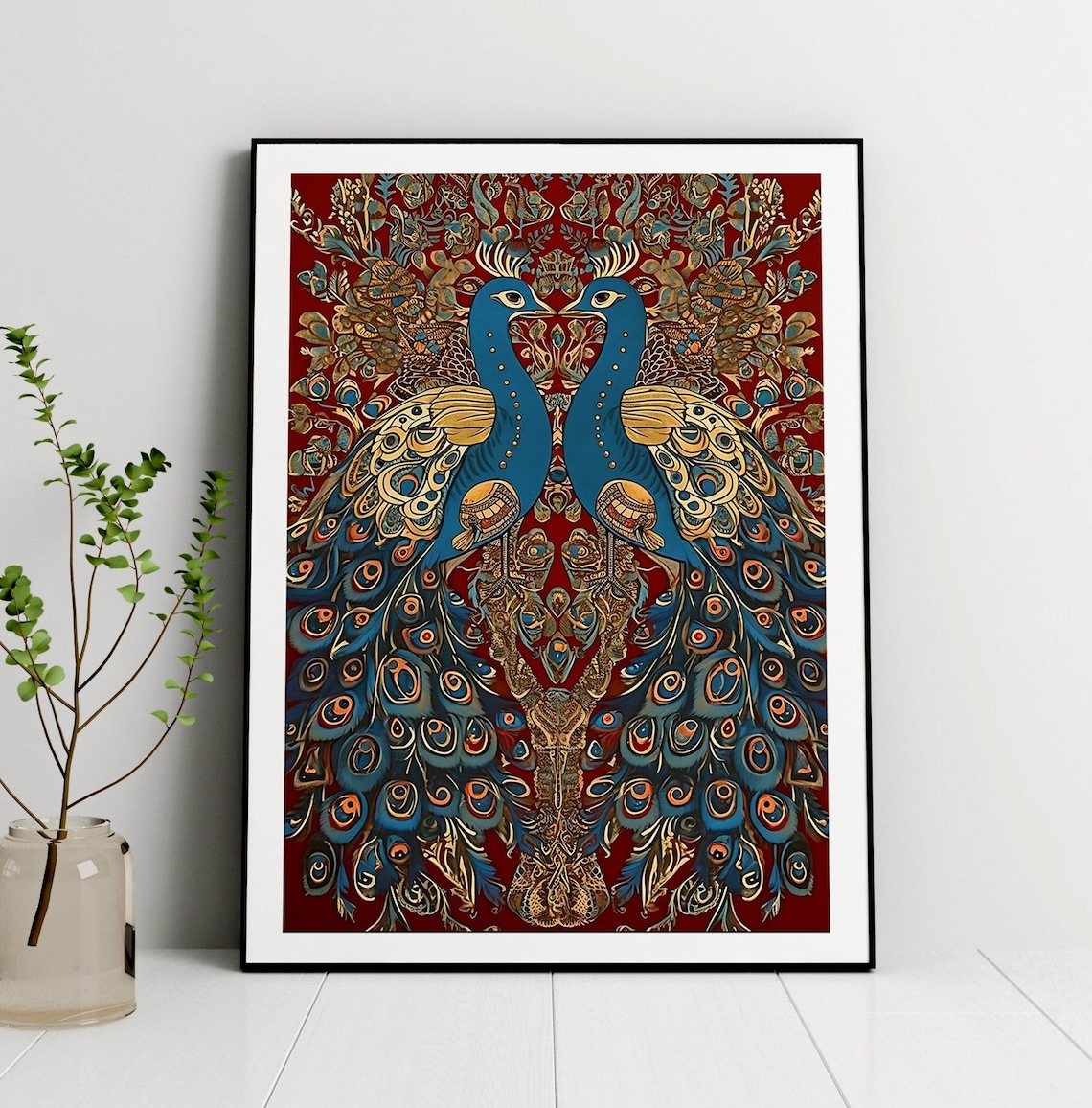Indian Vintage Kalamkari Tree of Life Art Print