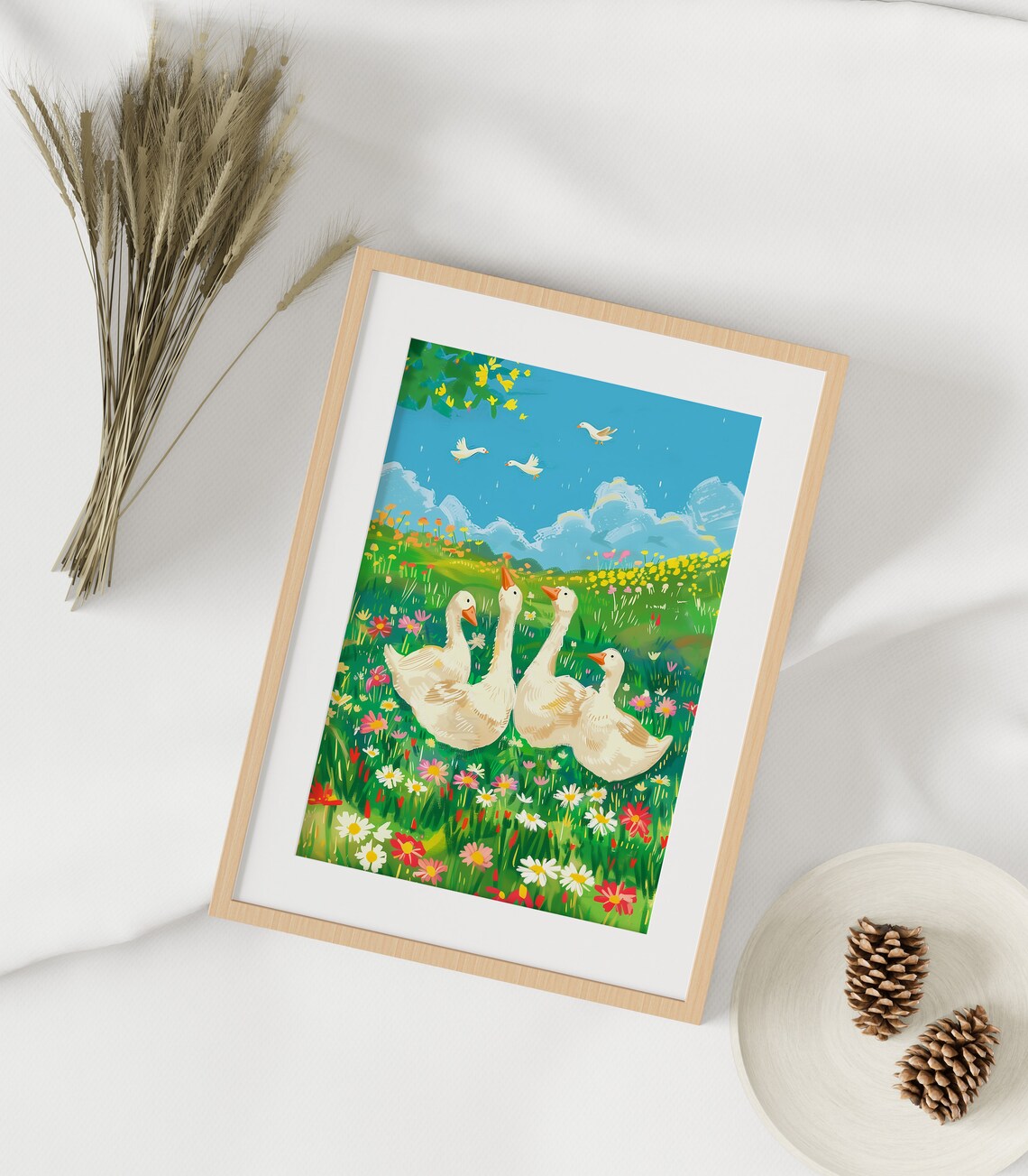 Cute Geese Illustration, Goose Nursery Decor Print - Image 2
