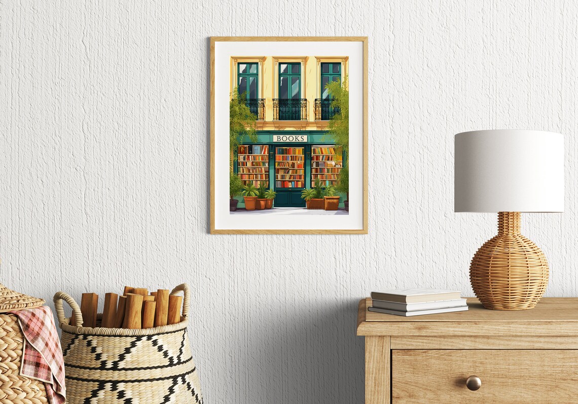 Bookish Art Print, Bookshop Library Decor - Image 2