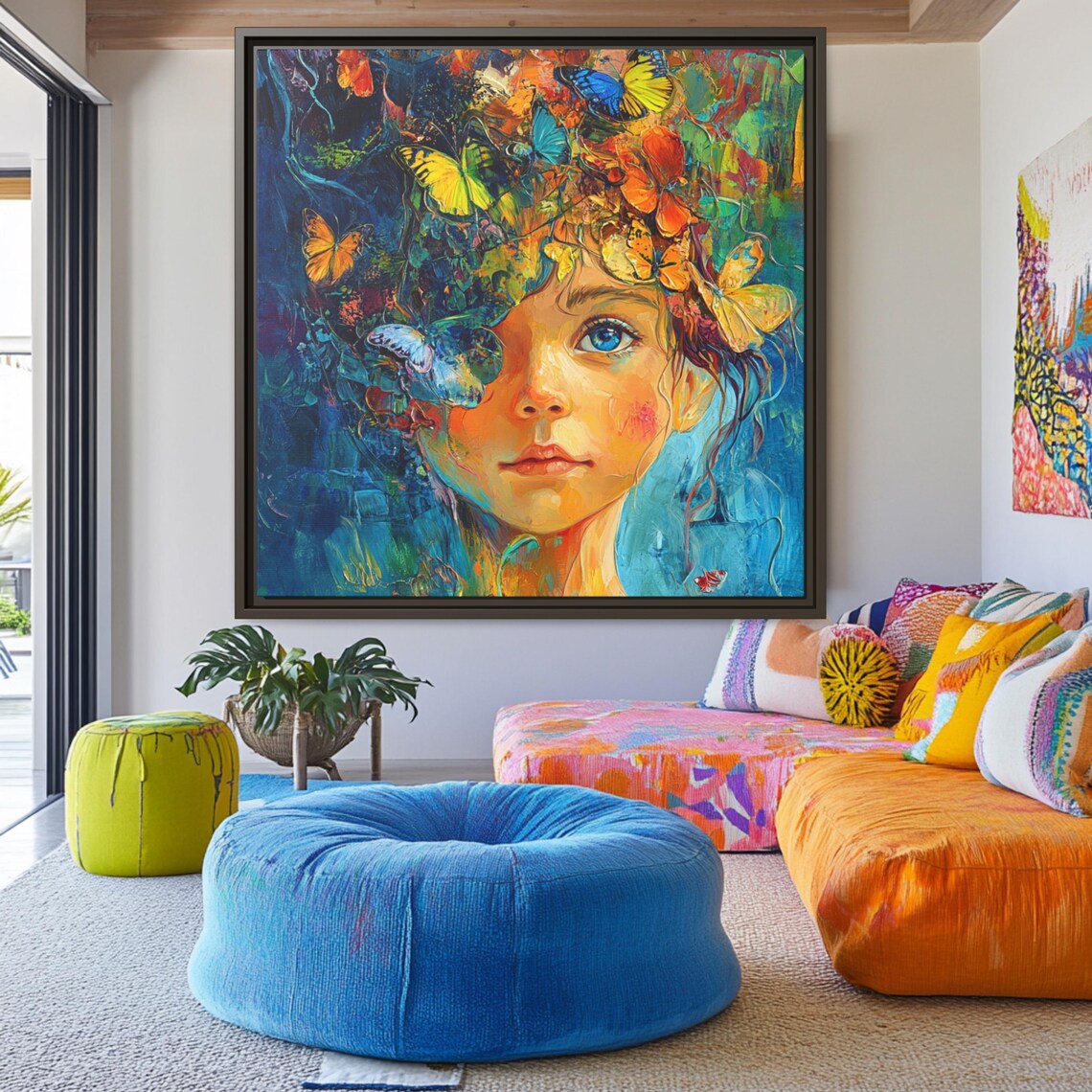 Bohemian Kids Whimsical Butterfly Art Print
