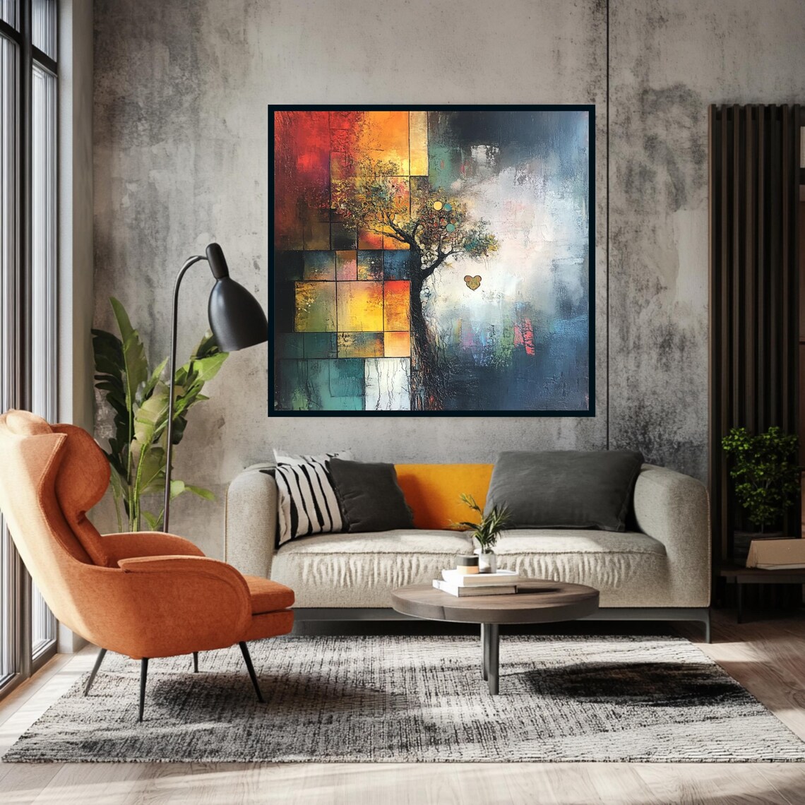 Colorful Abstract Tree Art Print, Nature Inspired