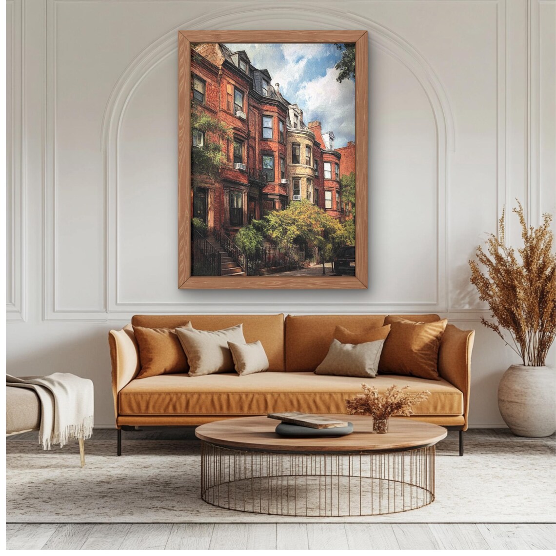 Boston Art Print, Colorful Brownstone Theme - Image 2