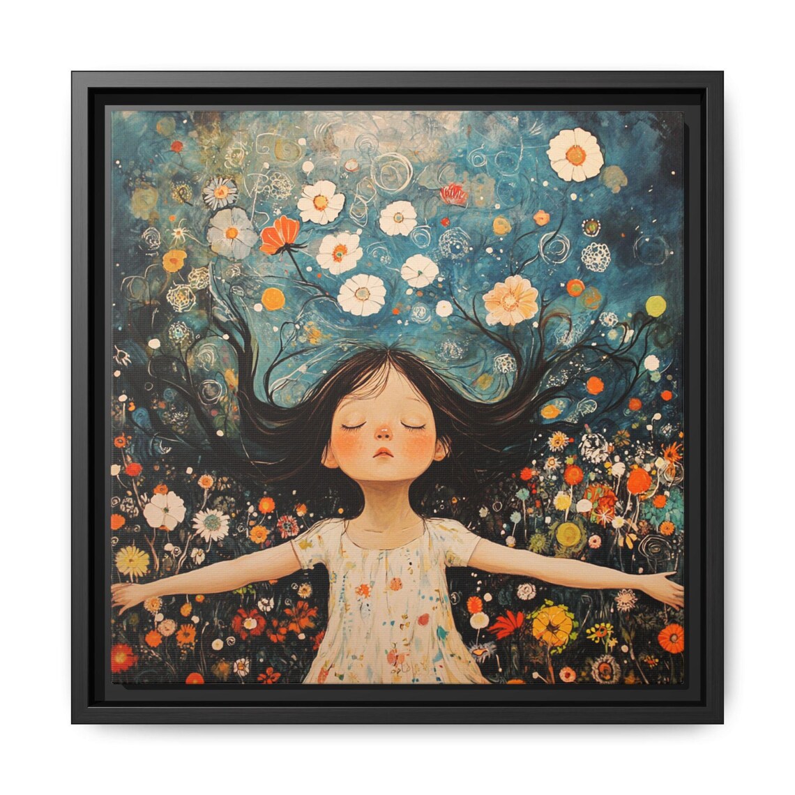 Vintage Abstract Botanical, Whimsical Floral Art Print - Image 5