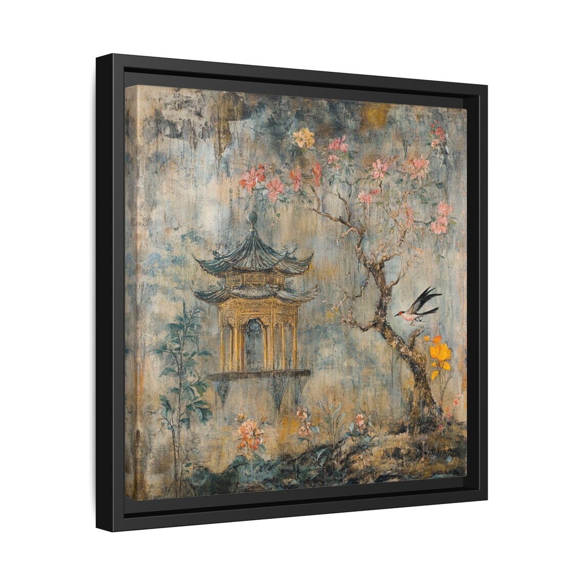 Serene Pink Landscape, Japandi Romantic Decor - Image 2