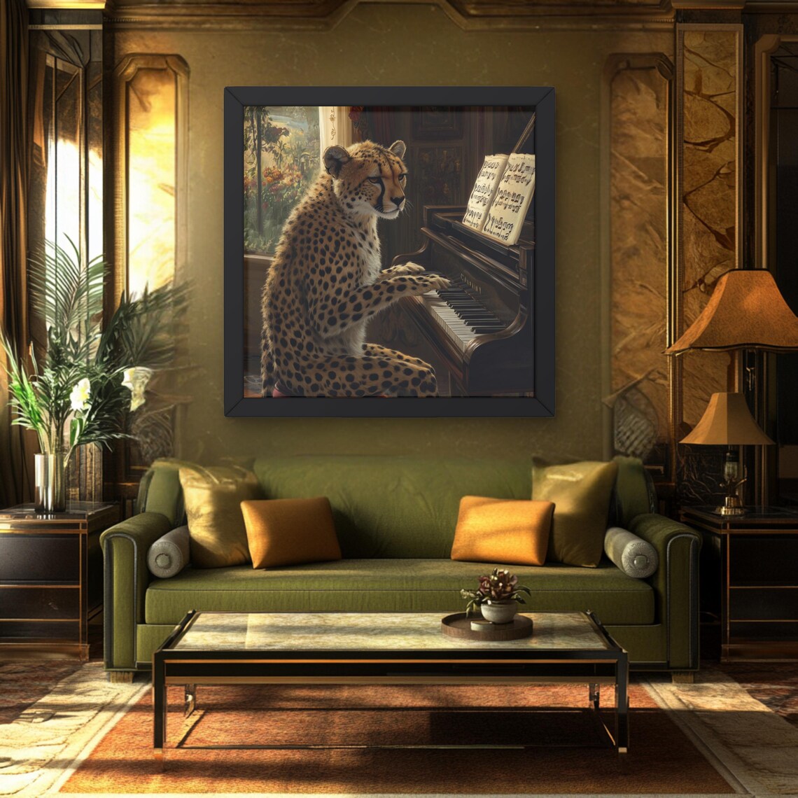 Whimsical Piano Playing Cheetah Art Print - Image 5