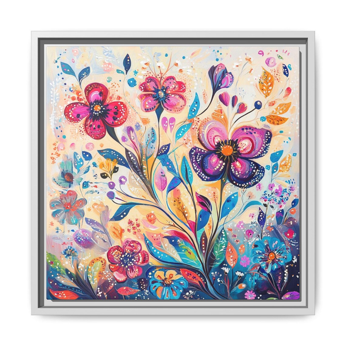 Mid Century Boho Floral Art Print, Abstract Painting - Image 5