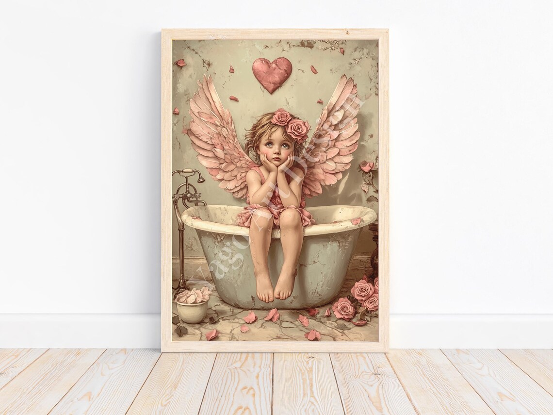 Valentine Cupid Bundle of 3 Art Prints, Bathroom Decor - Image 2
