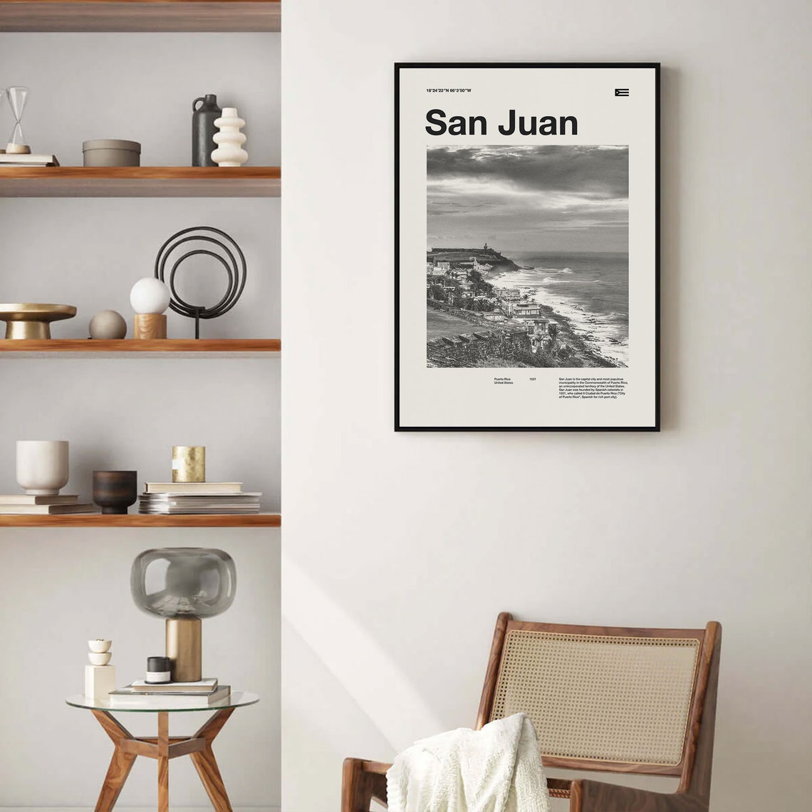 San Juan Print San Juan Poster San Juan Wall Art Mid Century Poster Travel Print Art Puerto Rico Vintage Poster - Image 3