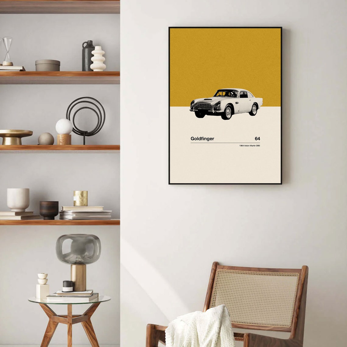 Goldfinger Inspire Poster Car In Movie Poster Mid Century Modern Poster Minimalist Poster Retro Art Print Classic Movie - Image 2