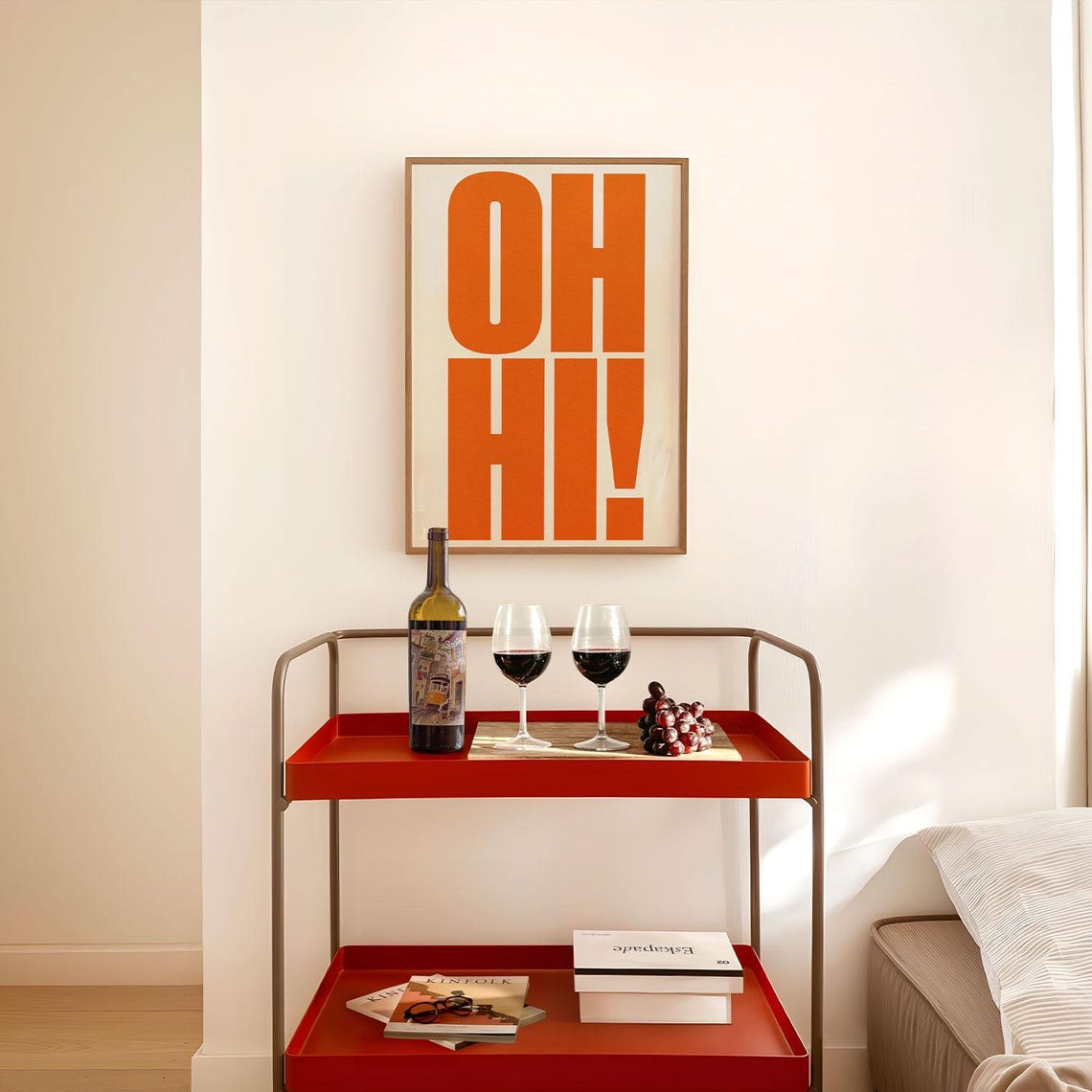 Oh Hi Cheerful Retro Orange Vertical Stacked Typography Poster - Image 2