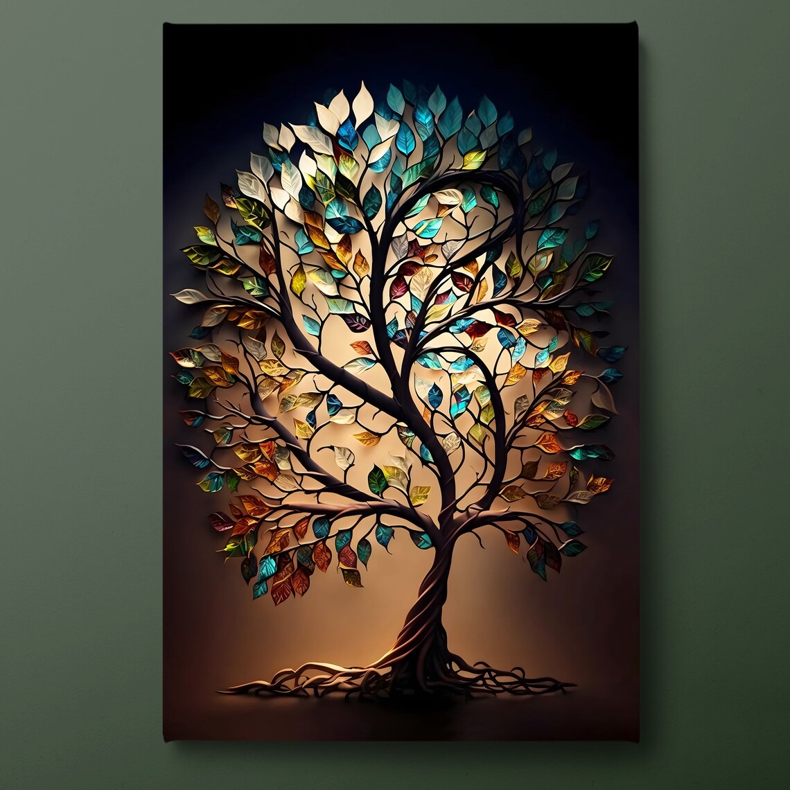 Tree Of Life Modern Inspiring Wall Art Print, Tree