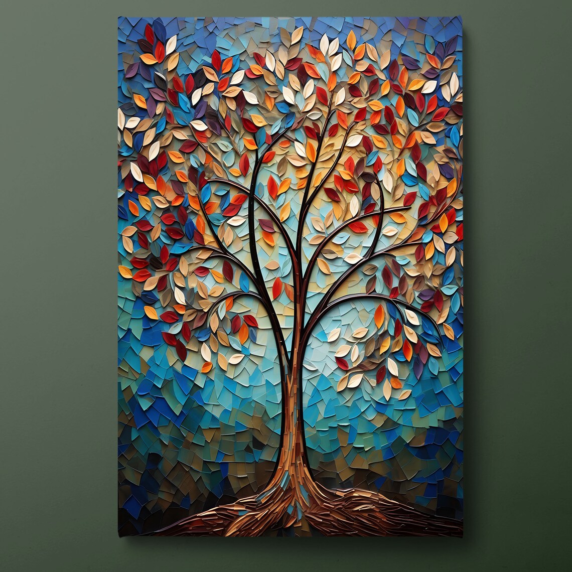 Colorful Tree Of Life Wall Art Print, Modern Decor