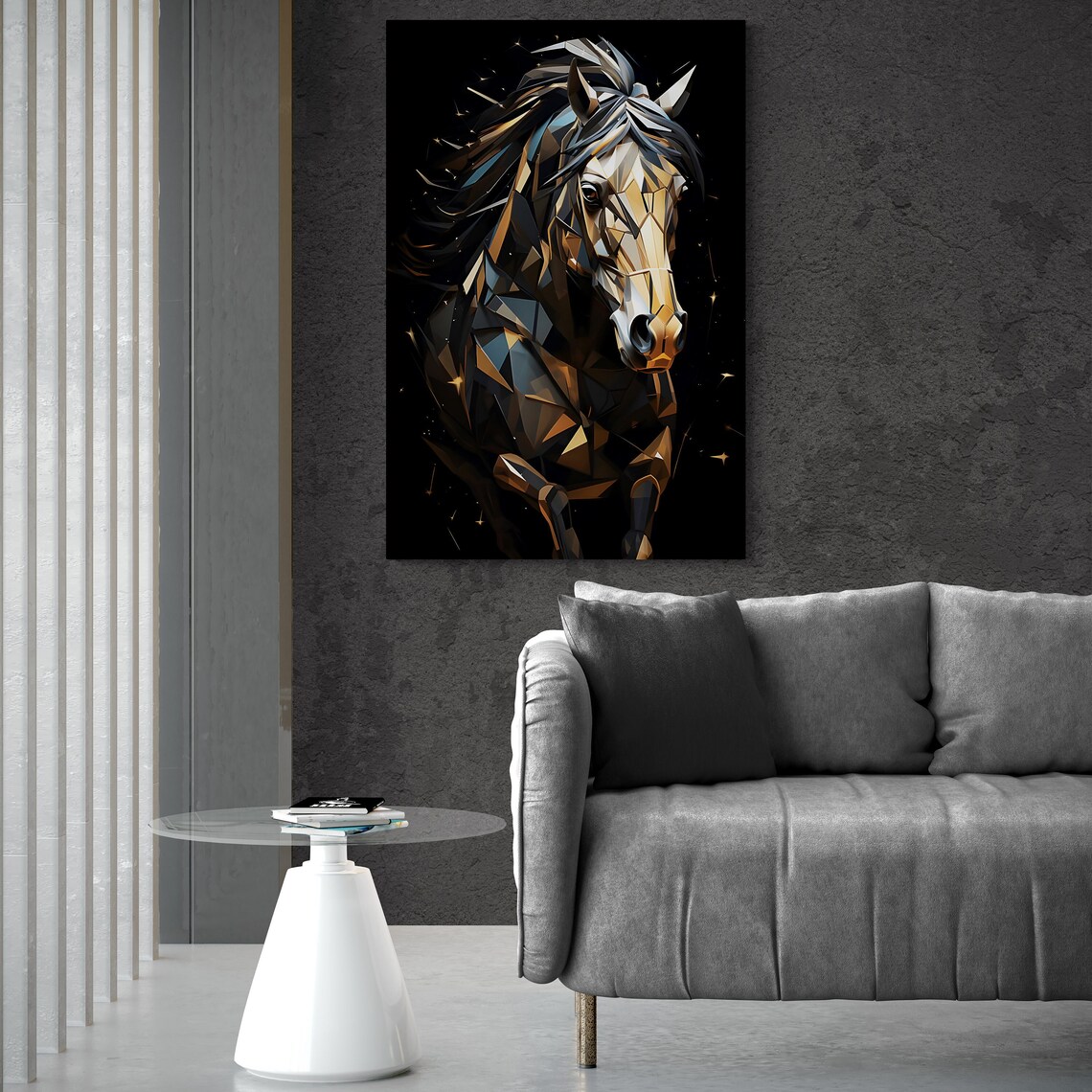 Gold Horse Animal Print, Equine Wall Art Poster - Image 2