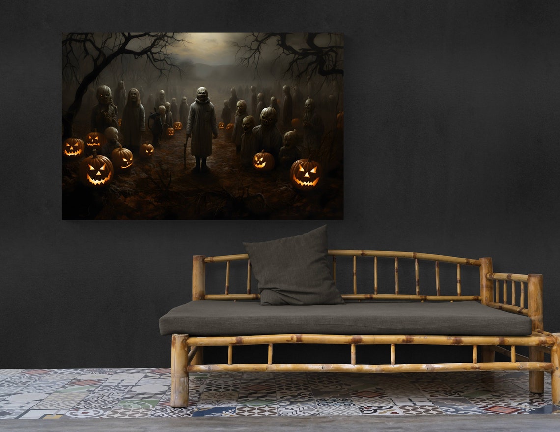 Halloween Ghost Skull Spooky Horror Dark Night Haunted Wall Art - Image 2