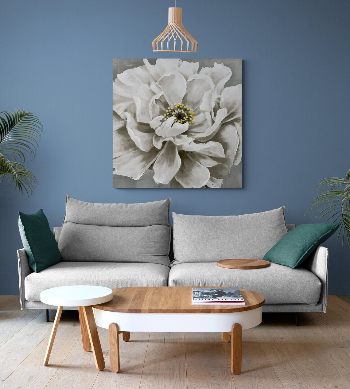 White Rose Bloom Soft Elegant Floral Minimalist Botanical Poster - Image 2