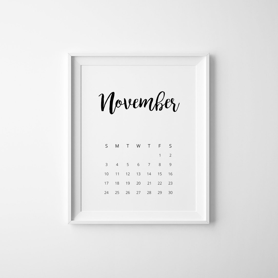July Monthly Calendar Bold Script Minimalist Office Decor Poster - Image 3