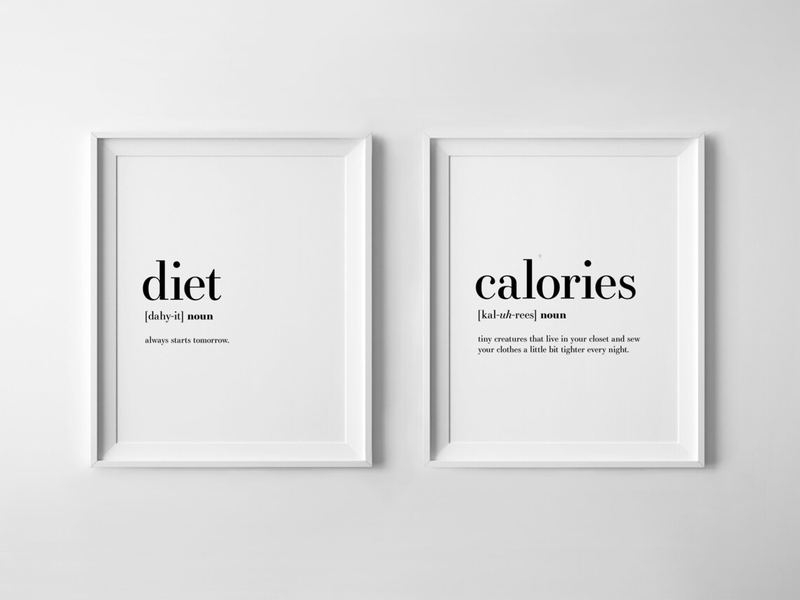 Funny Kitchen Diet Definition Art Print, Kitchen Decor - Image 2