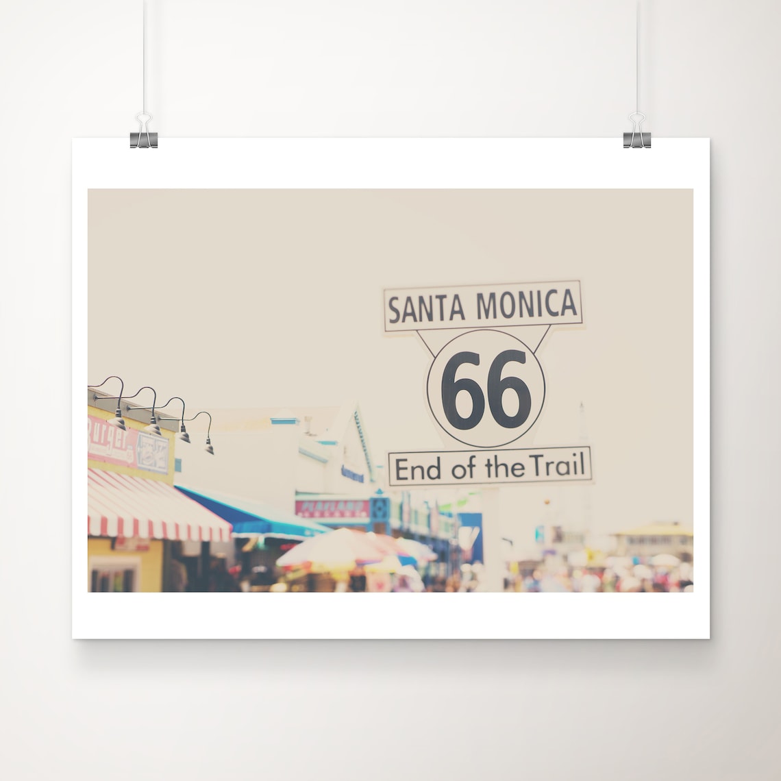 Route 66 Santa Monica Pier End Of The Trail Sign Photo Print