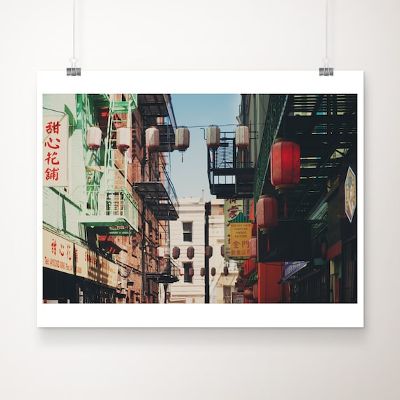 San Francisco Chinatown Red Lanterns Street Photography Poster