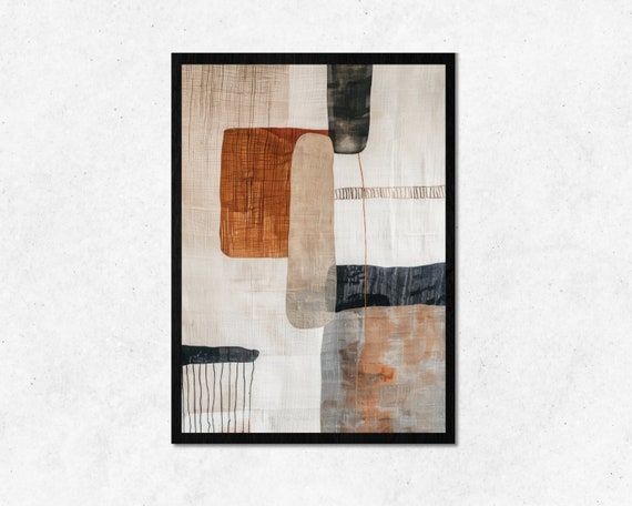 Neutral Abstract Design Wall Art L Modern Beige Home Decoration Beautiful Room Decor Commercial Personal