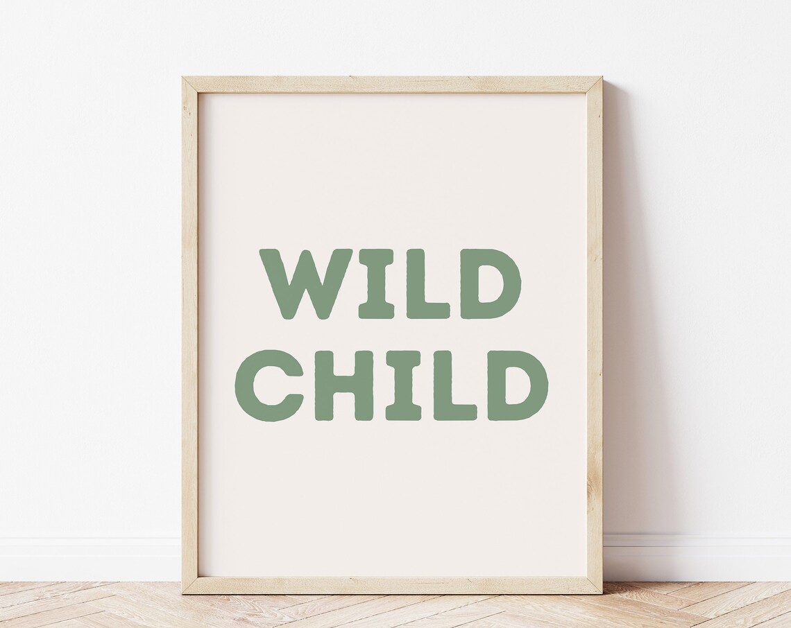 Wild Child Nursery Art Print, Neutral Nursery Decor