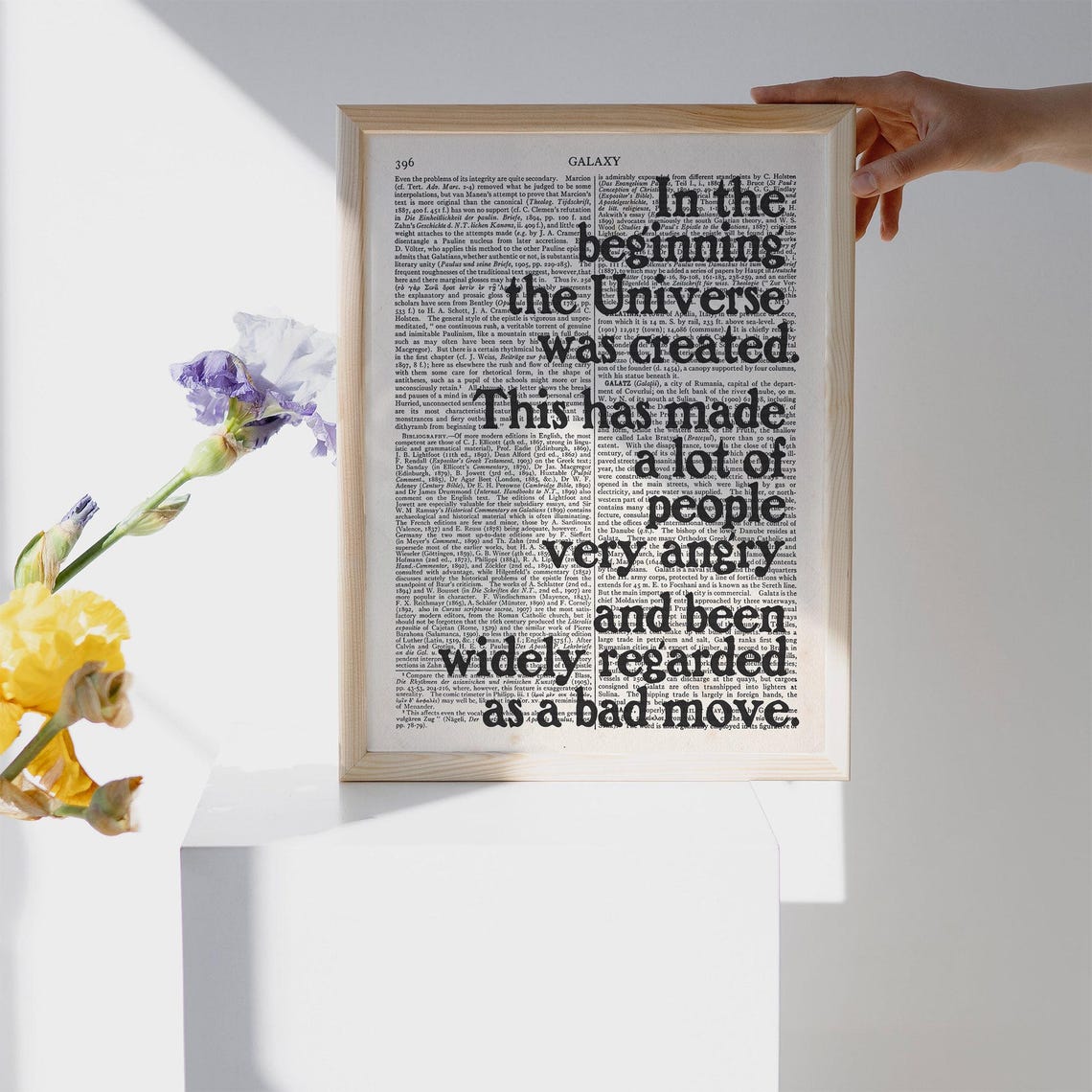 Douglas Adams In The Beginning The Universe Was Created Quote Poster - Image 4