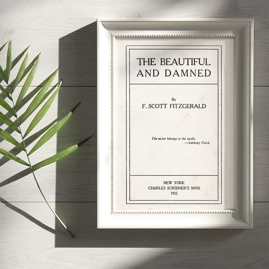 F Scott Fitzgerald The Beautiful And Damned 1922 Title Page Art Poster - Image 3