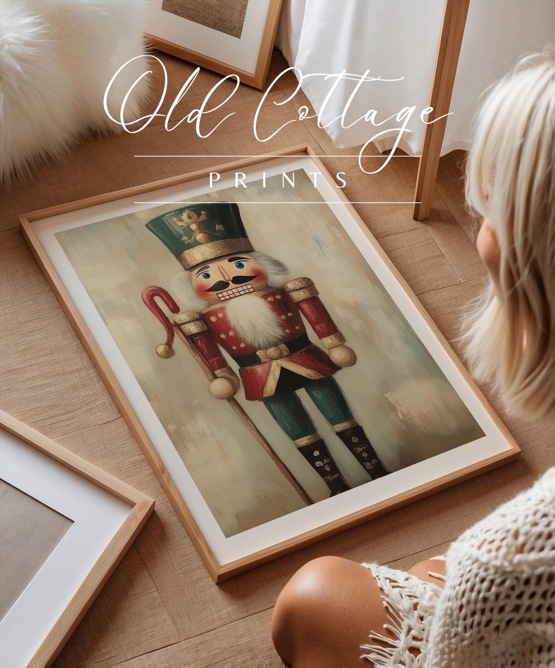 Vintage Nutcracker Soldier In Red And Green Uniform Holiday Poster - Image 3
