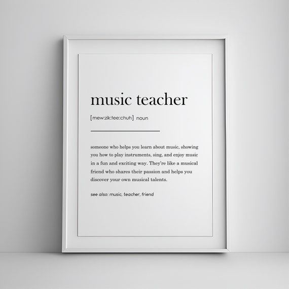 Music Teacher Definition Gift Best Piano Wall Art
