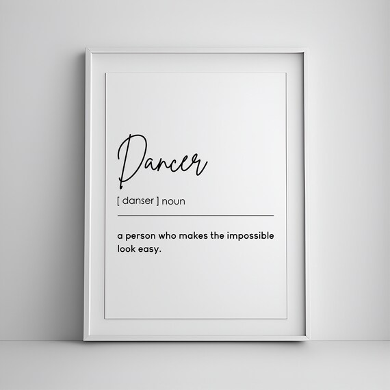 Dancer Definition Wall Art Gifts Dance Team Prints