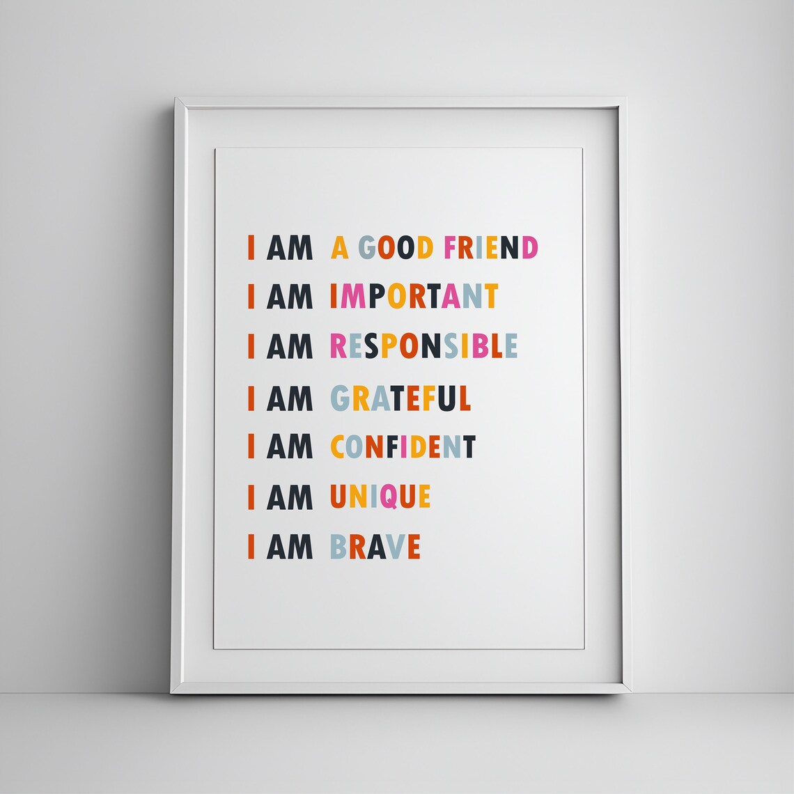 Affirmations For Kids Poster, Classroom Motivational