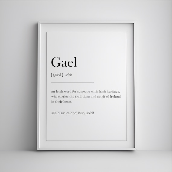 Gael Irish Heritage Definition Typography Word Art Home Decor Poster