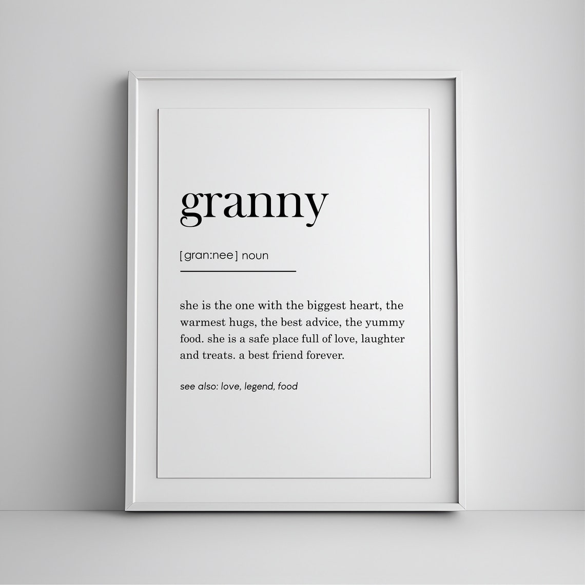 Granny Definition Dictionary Style Grandmother Love Gift Poster