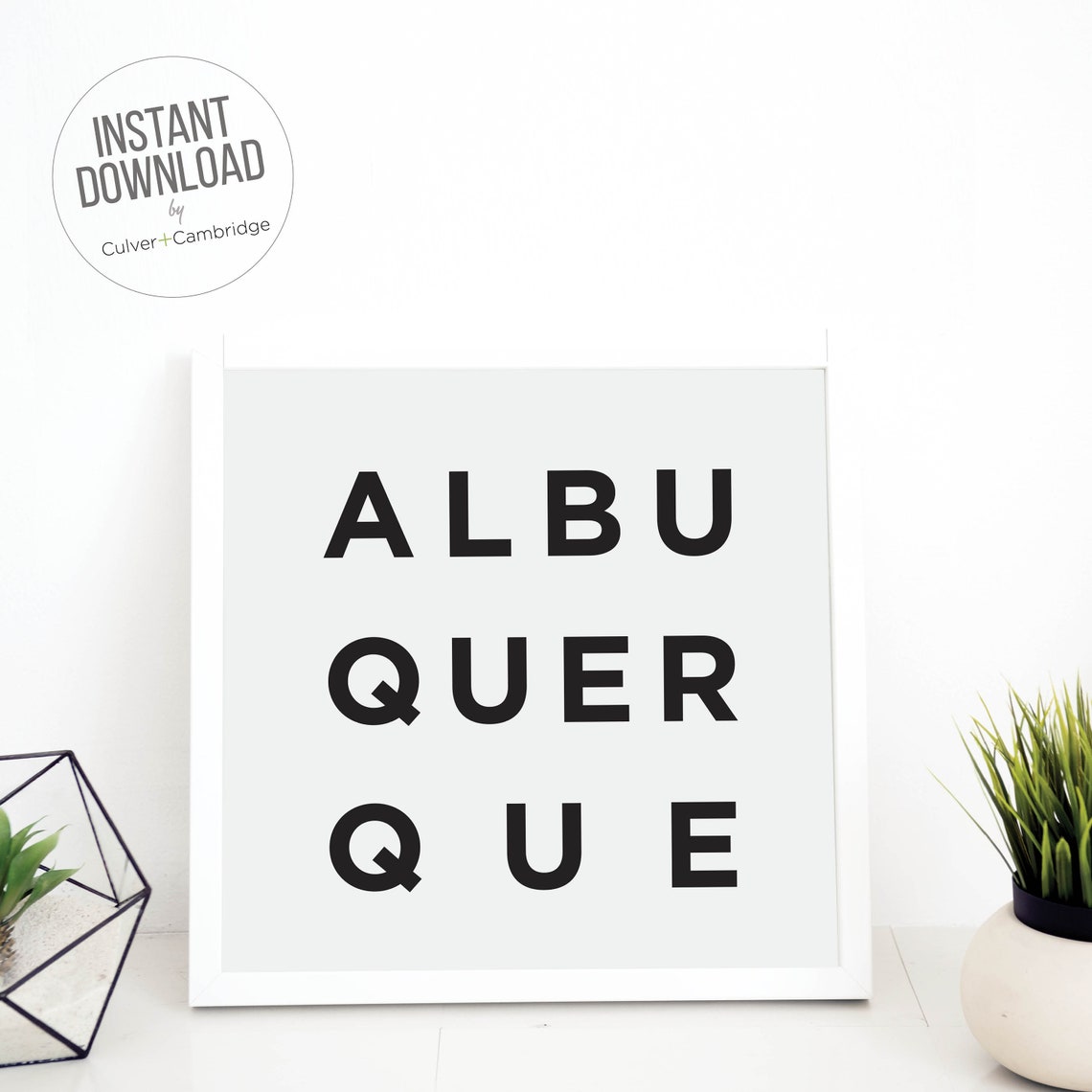 Albuquerque New Mexico Minimalist City Name Geography Poster - Image 5