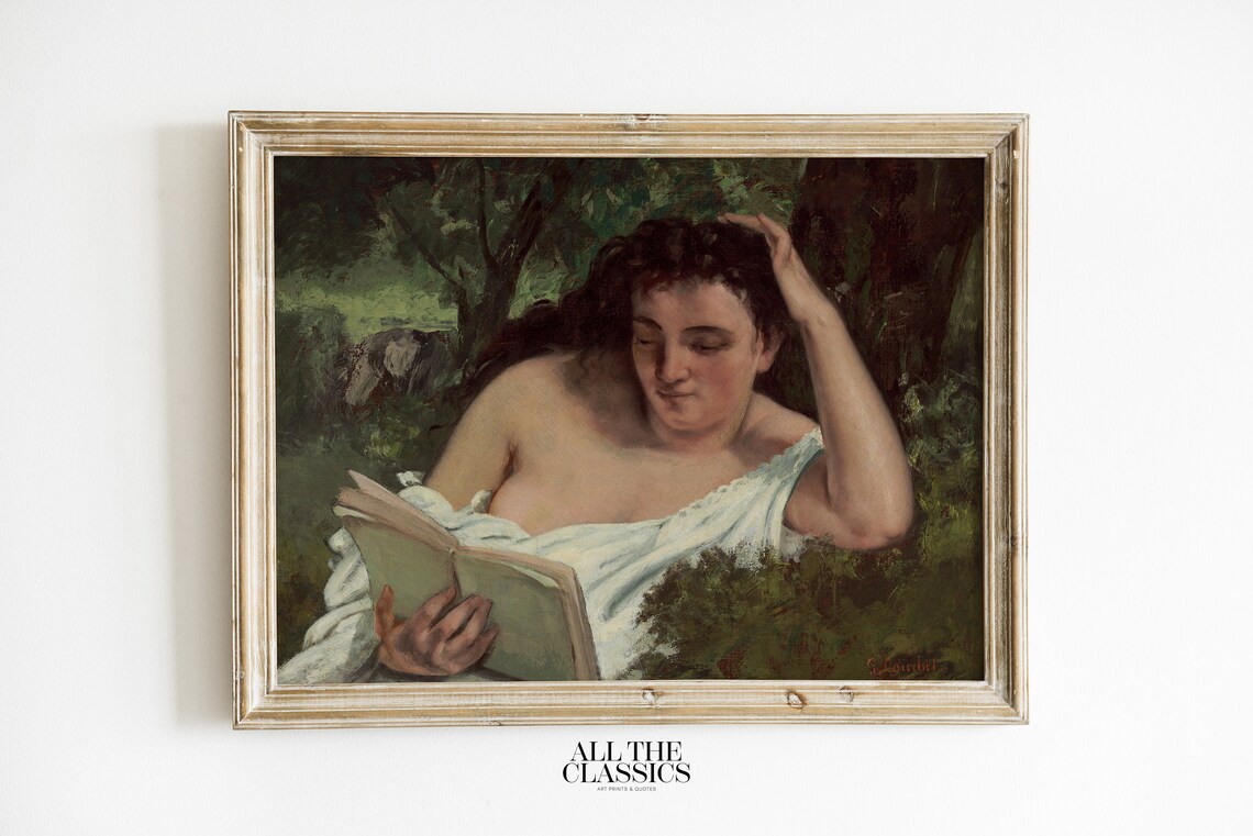 Gustave Courbet Woman Reading, Vintage Art Print