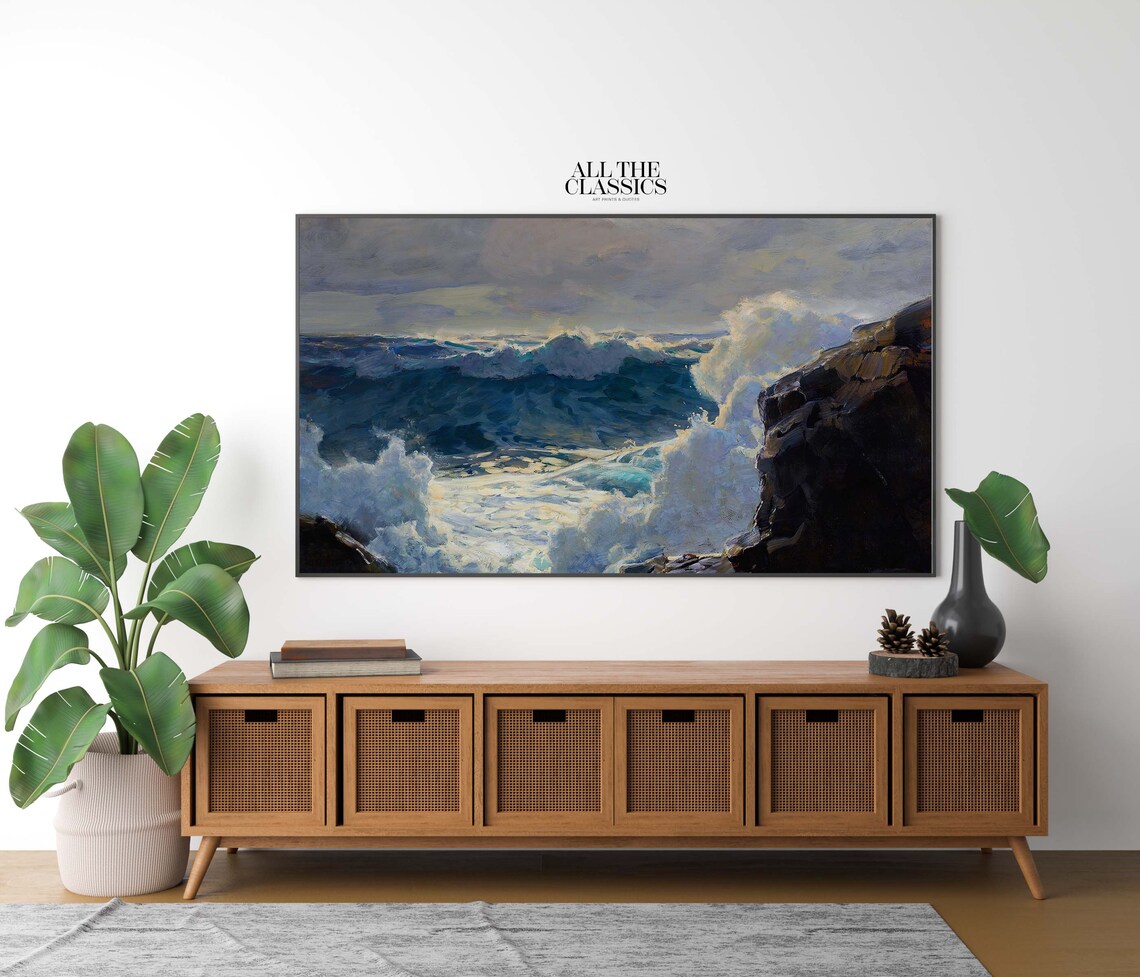 Breaking Waves Vintage Art Print, Frederick Judd Waugh - Image 2
