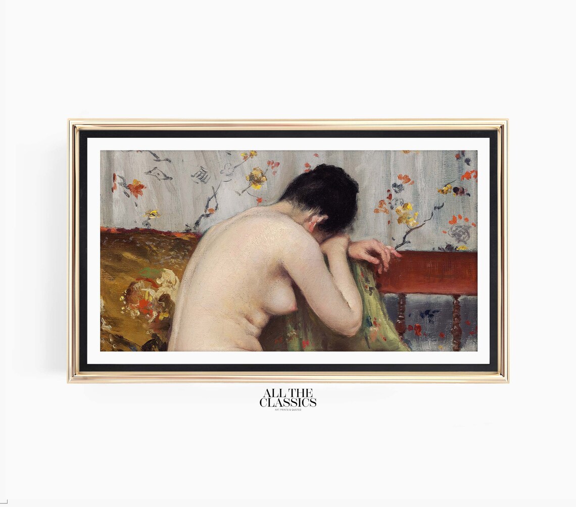 William Merritt Chase Nude Female Portrait, Vintage Art Print - Image 3